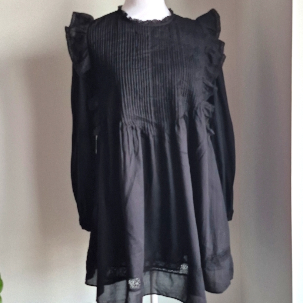 Aritzia Wilfred La Boheme Elia Black Minidress Size XS - Picture 2 of 12